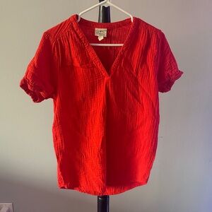 Blood Orange V-Neck Women's Top